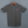 Shop Six Degrees Cotton Polo T-shirt for Men (Charcoal Grey)