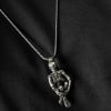 Gift Skeleton Engraved Oxidised Silver Finish Men's Pendant