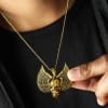 Buy Skull with Wings Oxidised Gold Finish Men's Pendant