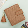 Small Zippered Wallet With Tassel For Women - Brown Online