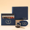 Smart Leather Wallet Personalized Combo For Men - Blue Online