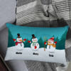 Gift Snowmen Family Personalized Canvas Pillow