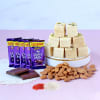 Gift Soan Papdi with Dairy Milk Bars & Almonds