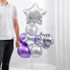 Sparkling Purple And Silver Birthday Balloon Decor Online