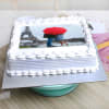 Gift Square Shaped Vanilla Personalised Photo Cake (Eggless) (1 Kg)