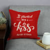 Gift Started WIth A Kiss Personalized LED Jute Cushion
