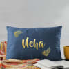 Gift Stay Cozy Velvet Cushion - Personalized  - Navy