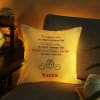 Stay Happy Personalized LED Jute Cushion Online