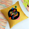 Buy Stay Positive Golden Yellow Cushion Cover