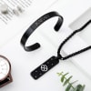 Stellar Elegance - Personalized Pendant Chain And Cuff Bracelet Set - Cancer Online