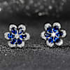 Gift Sterling Silver Blue Sapphire Earrings