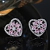 Gift Sterling Silver Heart-Shaped CZ Earrings