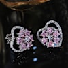 Buy Sterling Silver Heart-Shaped CZ Earrings
