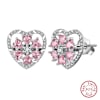 Sterling Silver Heart-Shaped CZ Earrings Online