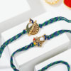 Buy Striking Kundan Work Peacock Rakhi - Set Of 2