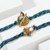 Striking Kundan Work Peacock Rakhi - Set Of 2 Online