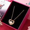 Shop Studded Heart Shape Rose Gold Finish Pendant Necklace