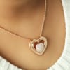 Buy Studded Heart Shape Rose Gold Finish Pendant Necklace