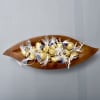 Gift Stylish Leaf Shape Wooden Platter with Chocolate Truffles