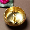 Gift Sunflower Shaped Jyoti Diya in Golden Brass Finish