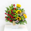 Sunny Flowers in white basket Online