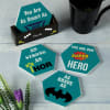 Gift Superhero Coasters With Personalized Stand
