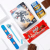 Superhero Rakhi With Tasty Delights Hamper Online