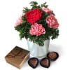 Sweet Carnations - Flowers with Decadence Chocolate Pralines Online