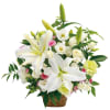 Sympathy arrangement in white with some pastel colors Online