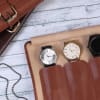 Gift Tan PU Leather Personalized Watch Case