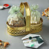 Tassel Rakhi Set Of 2 With Healthy Goodies In Basket Online