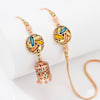 Gift Temple Shaped Bhaiya Bhabhi Rakhi with Beads Work