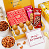 Tempting Beasn Laddoos And Dry Fruits Birthday Hamper Online