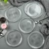 Textured Crystal Glass And Platinum Snack Plates (Set of 6) Online
