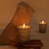 Buy Textured Glass Votives With Cedarwood Candles (Set of 2)