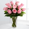 The Long Stem Pink Rose Bouquet by FTD - VASE INCLUDED Online