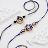 Gift Thewa Design Kundan And Meena Work Rakhis - Set Of 2