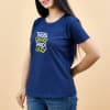 Gift Thodi Crazy Thodi Lazy Navy Blue T-Shirt for Women