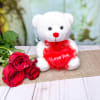 Three Roses With Teddy Online