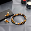 Tiger Eye Hamsa Bracelet Rakhi With Collar Pins Online