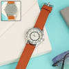 Time Flies Personalized Brown Leather Watch Online