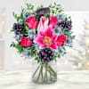 Timeless Pink Lily And Rose Christmas Arrangement Online