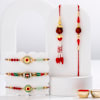 Timeless Rudraksha And Ruby Beads Rakhis - Set Of 4 Online