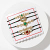 Buy Traditional Kundan Polki Rakhi Set Of 5 With Dry Fruits