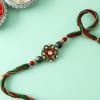 Gift Traditional Meena And Beads Floral Rakhi