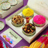 Traditional Motifs Holi Gift Box With Personalized Card Online
