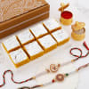 Traditional Rakhi Set Of 2 And Delicious Moong Dal Barfi Online