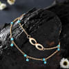 Gift Turquoise Love Oxidised Anklet