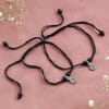 Gift Twisted Oxidised Charm Anklets (Pair of 2)