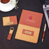 Two-Tone Brown Corporate Gift Box (Set of 4) - Customized With Name And Logo Online